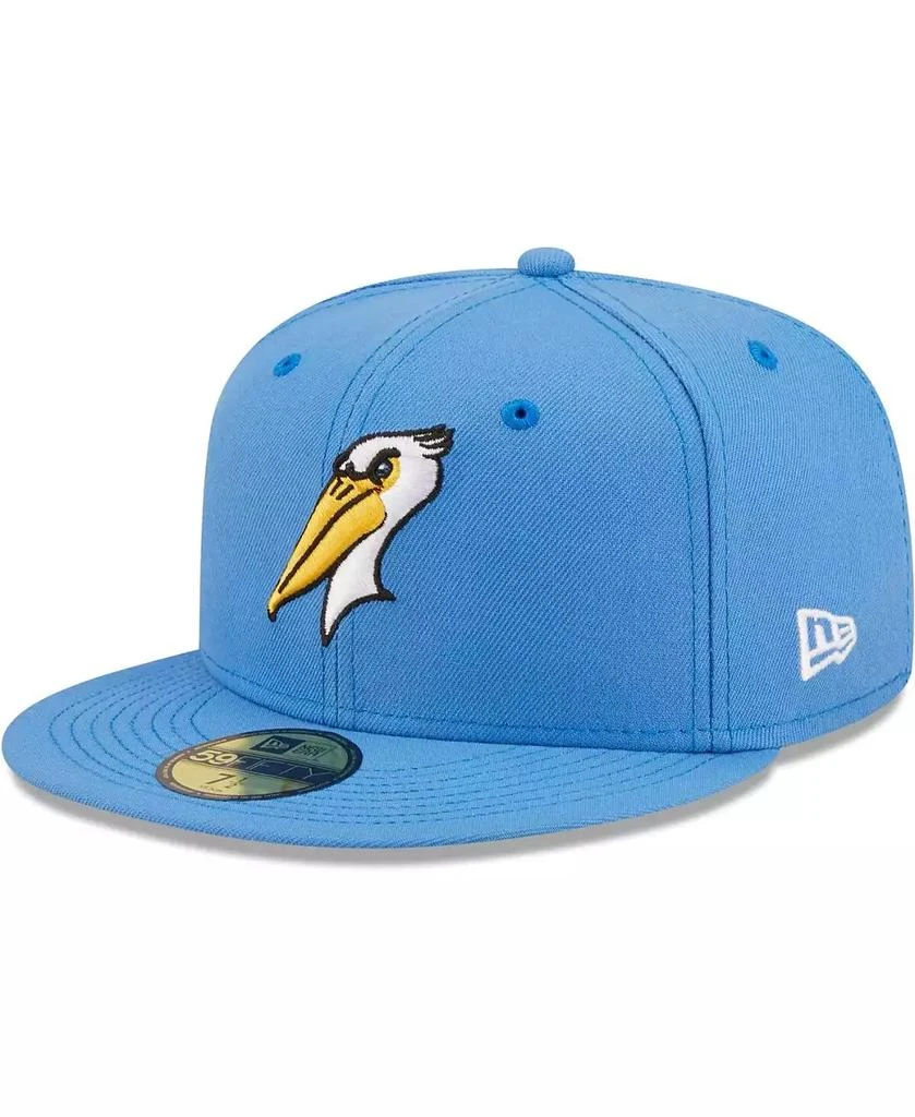 New Era Men's Light Blue Myrtle Beach Pelicans Authentic Collection 59FIFTY Fitted Hat 1