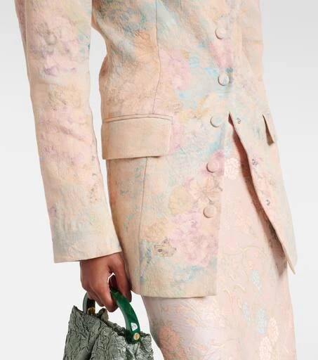 Dries Van Noten Floral linen-blend jacquard blazer 5