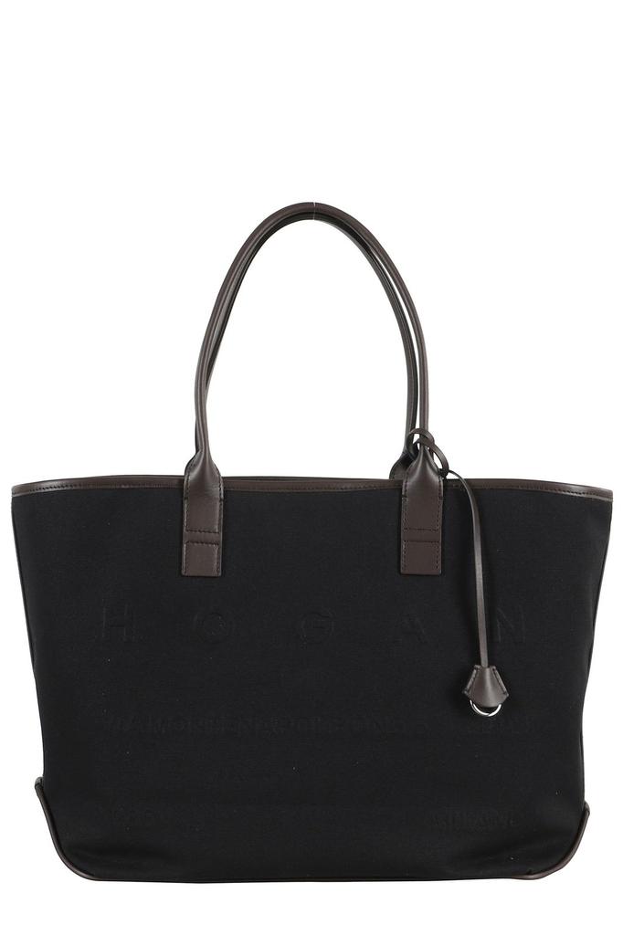 トートバッグ HOGAN SMALL HOGAN SCRIPT SHOPPING BAG Hogan Script Shopping Bag Medium BLACK for Woman