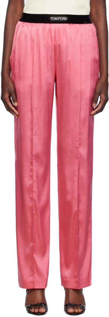 Tom Ford Pink Stretch Silk Pyjama Pants 1