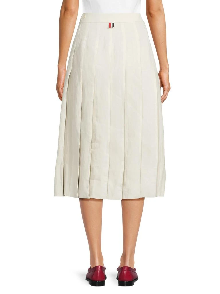 Thom Browne ​​Classic Pleated Knee-Length Linen Skirt 2