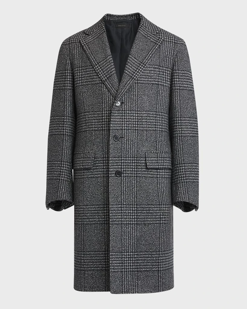 Brioni Men's Wool-Cashmere Plaid Topcoat 1