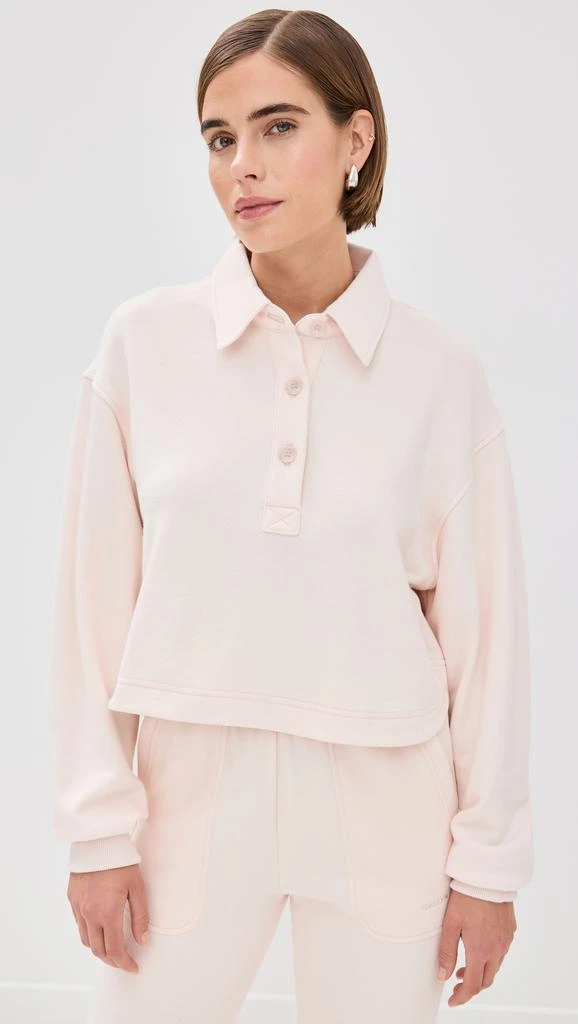 Sablyn Holden Cropped Henley Sweatshirt 6