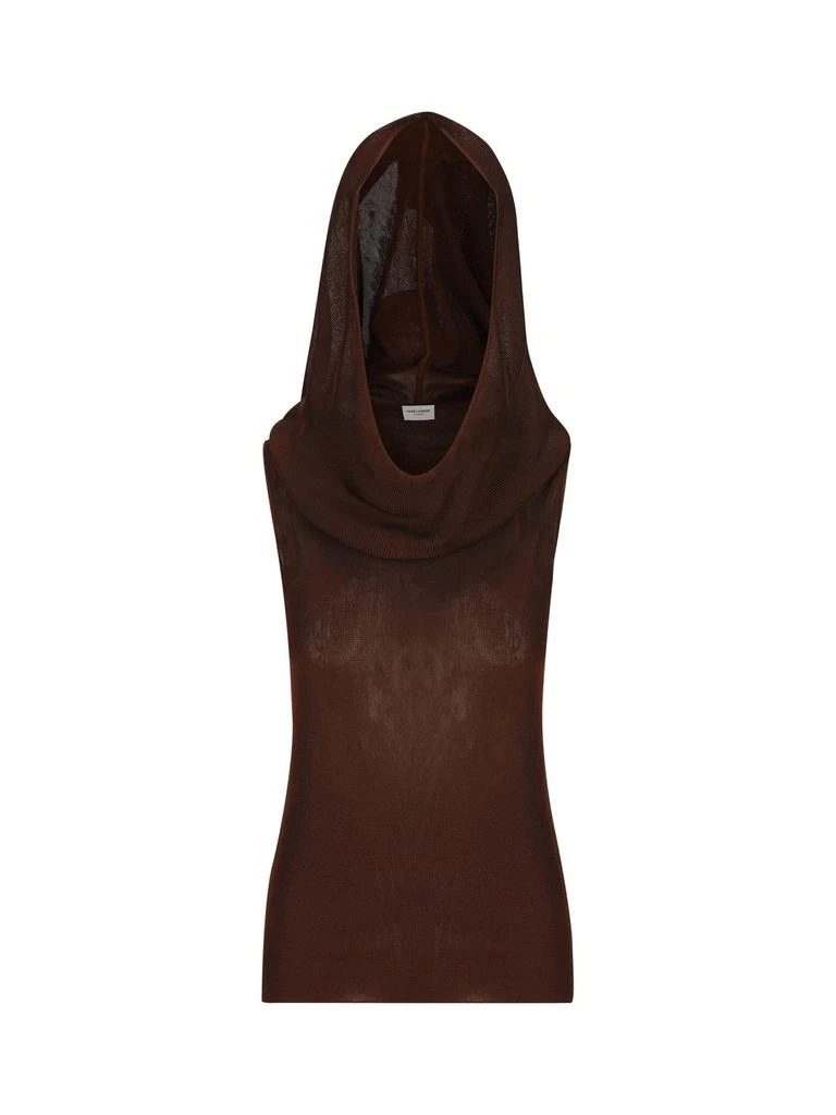 Saint Laurent Saint Laurent Hooded Sleeveless Knitted Top 3