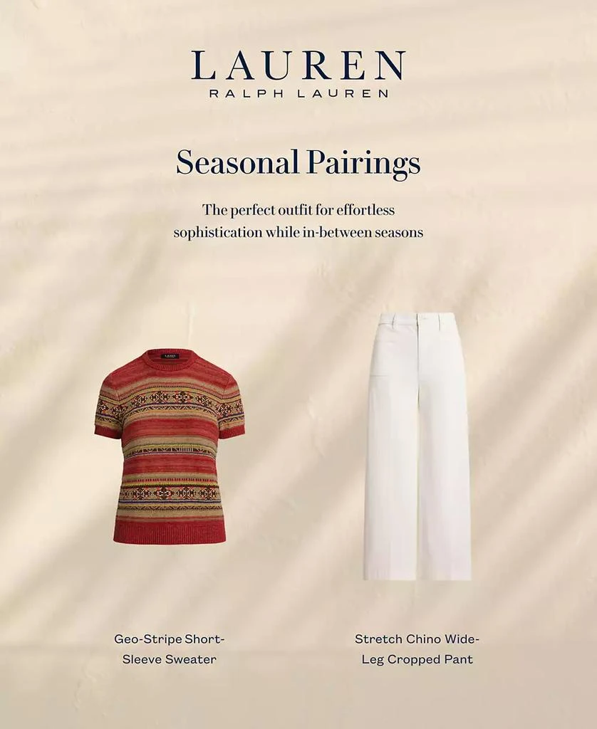 Ralph Lauren Women's Geo-Striped Short-Sleeve Sweater, P/XS- 5