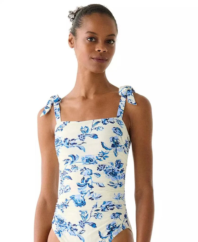 Kate Spade Women's Shirred Square Neck One-Piece Swimsuit 2