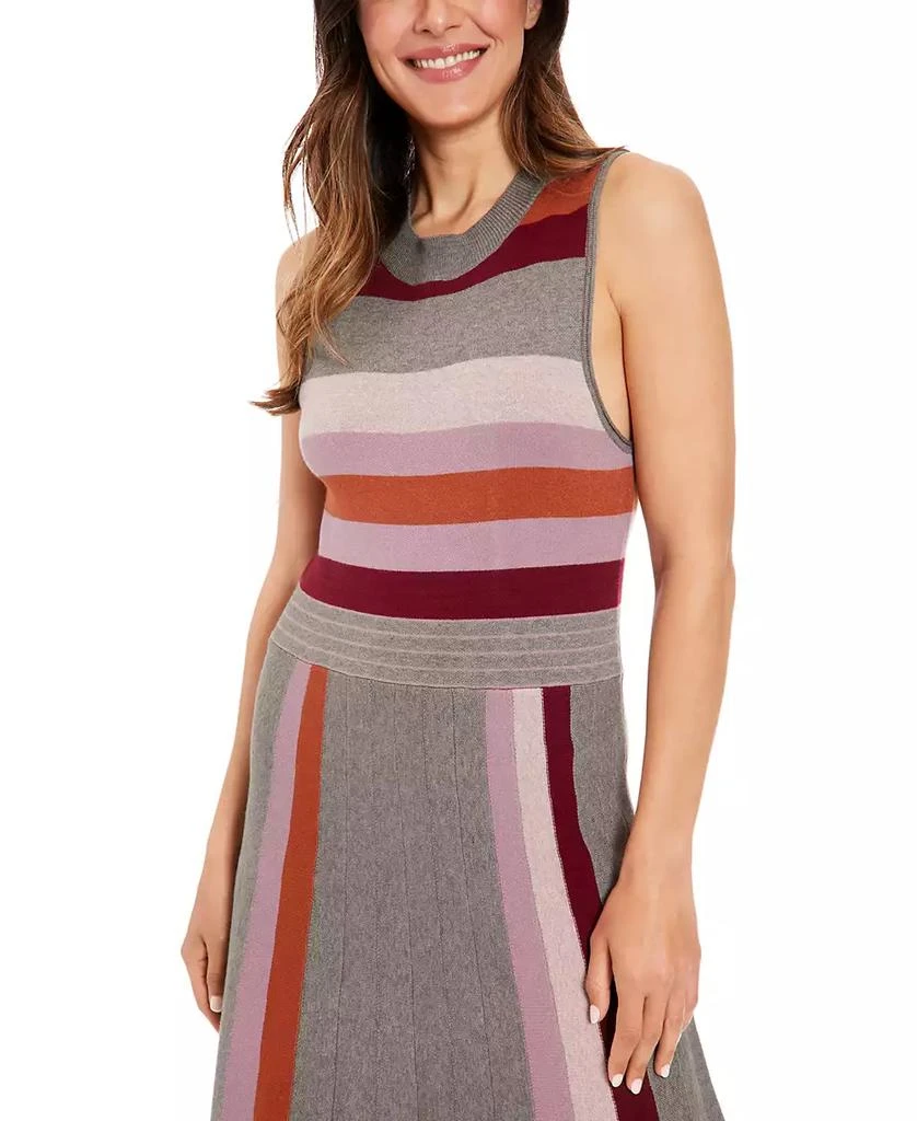 London Times Women's Striped Sleeveless Sweater Dress 3