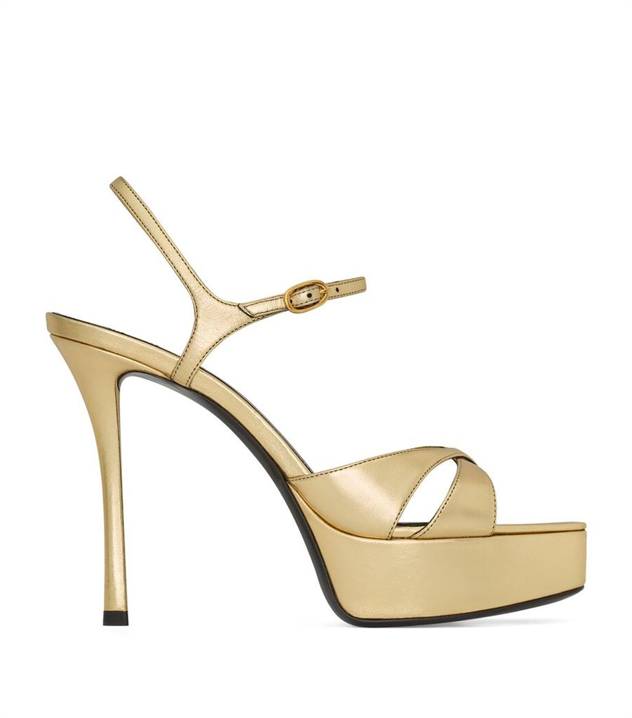Yves Saint Laurent Metallic Leather Debbie Platform Sandals 85