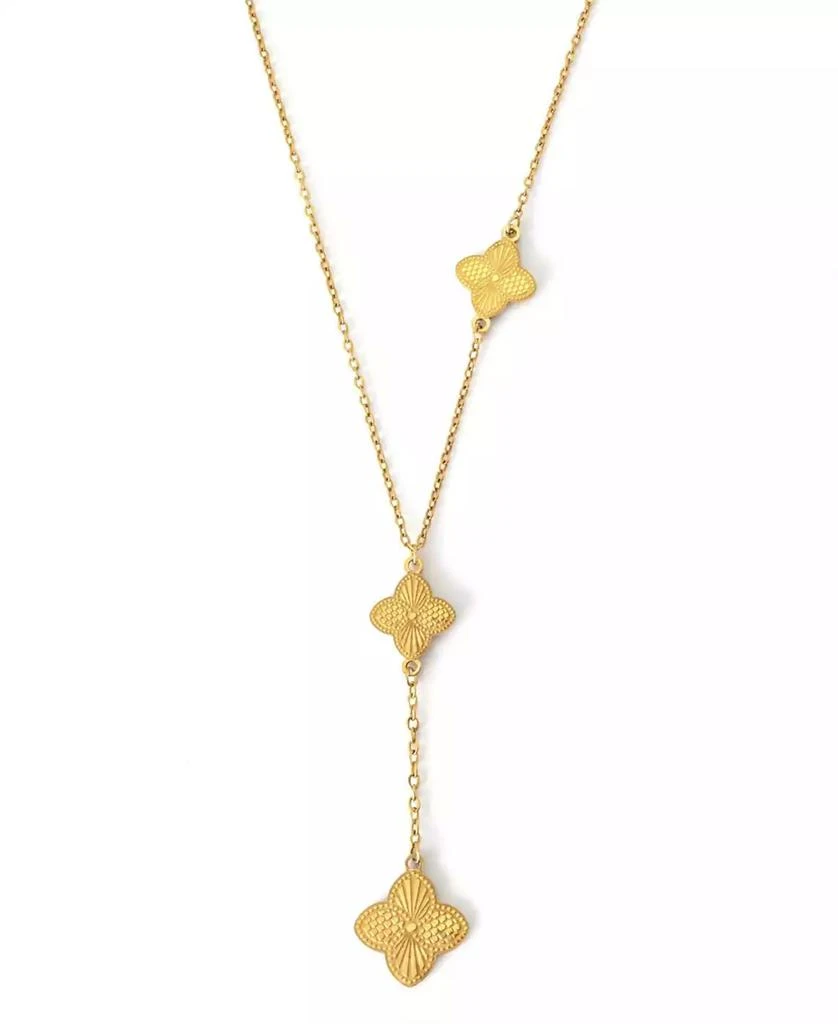 ADORNIA Tarnish Resistant Gold Pointed 3-Clover Y-Necklace