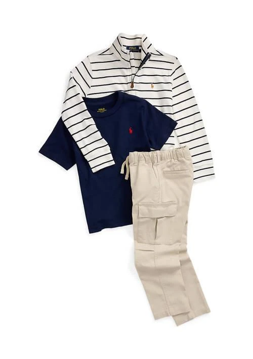 Ralph Lauren Lauren Childrenswear Boys 2 7 Striped Cotton Quarter Zip Pullover 3