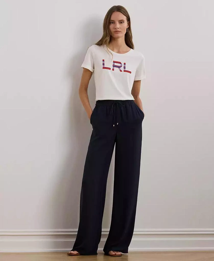 Ralph Lauren Women's Beaded-Logo Cotton Jersey Tee 4