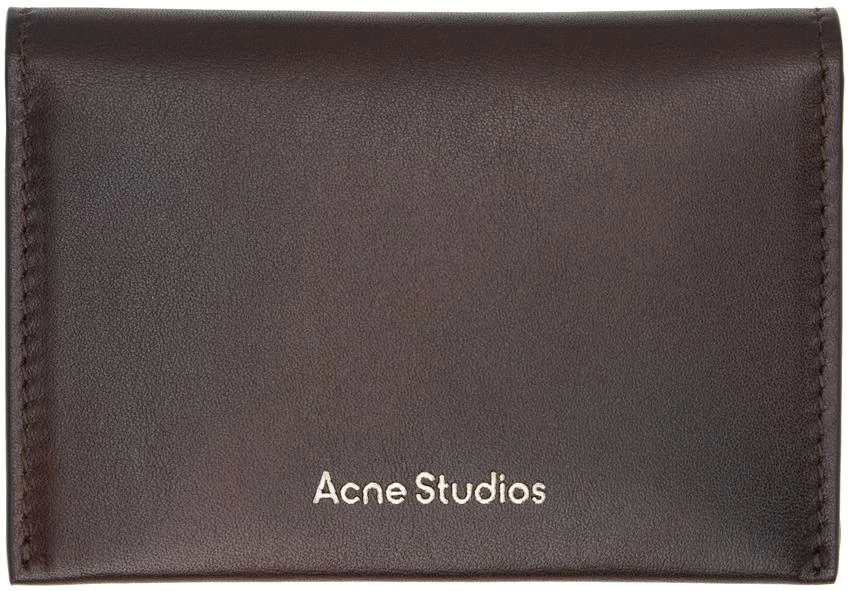 Acne Studios Brown Folded Leather Card Holder 1