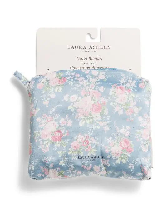 Laura Ashley Floral Printed Travel Blanket