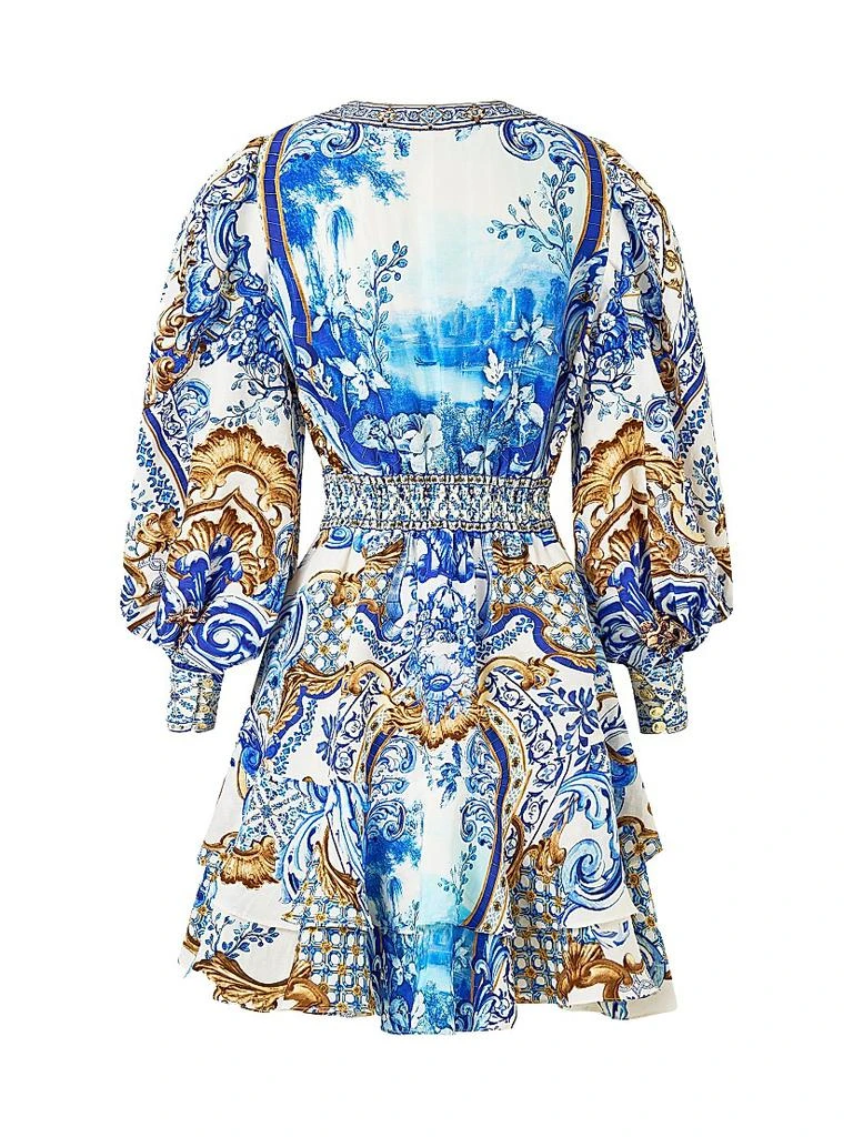 Camilla Printed Silk Button-Front Frill Dress 3