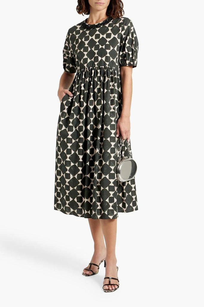 Max Mara Embellished printed cotton-poplin midi dress 2