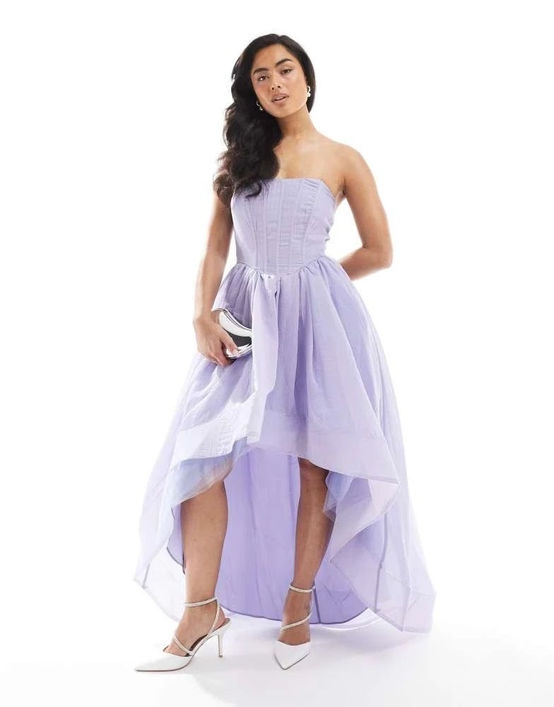 true decadence purple dress TRUE DECADENCE Orchid taffeta lilac one shoulder maxi dress