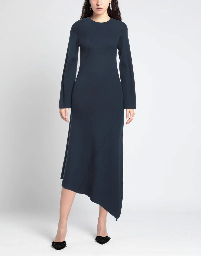 midi blue shirt dress Call Me Textured Midi Dress Ink Navy / 1X