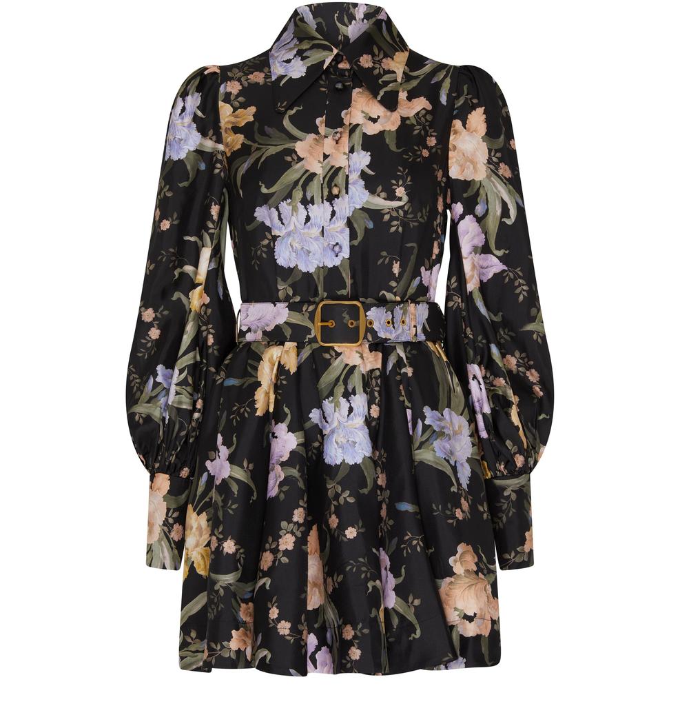 【Zimmermann】ILLUSTRATION BELTED MINI DRESS ベルト付 ミニ Illustration Belted Mini Dress | SHOP BAZAAR