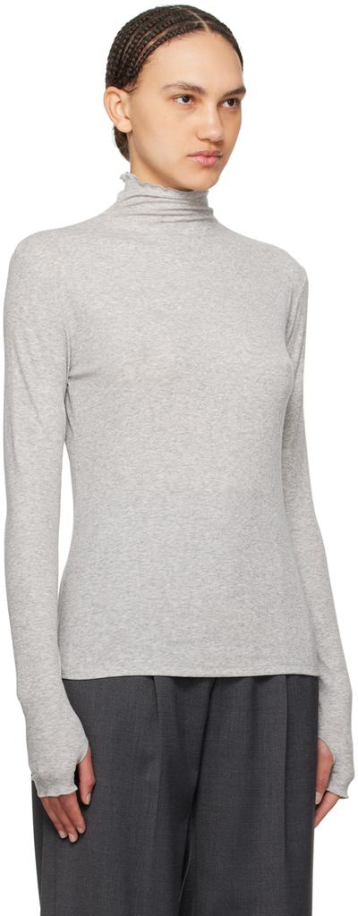 Filippa K Gray Mock Neck Sweater