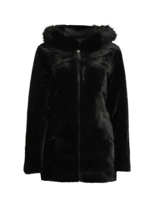 BELLE FARE Faux Mink Hooded Zip Jacket 3