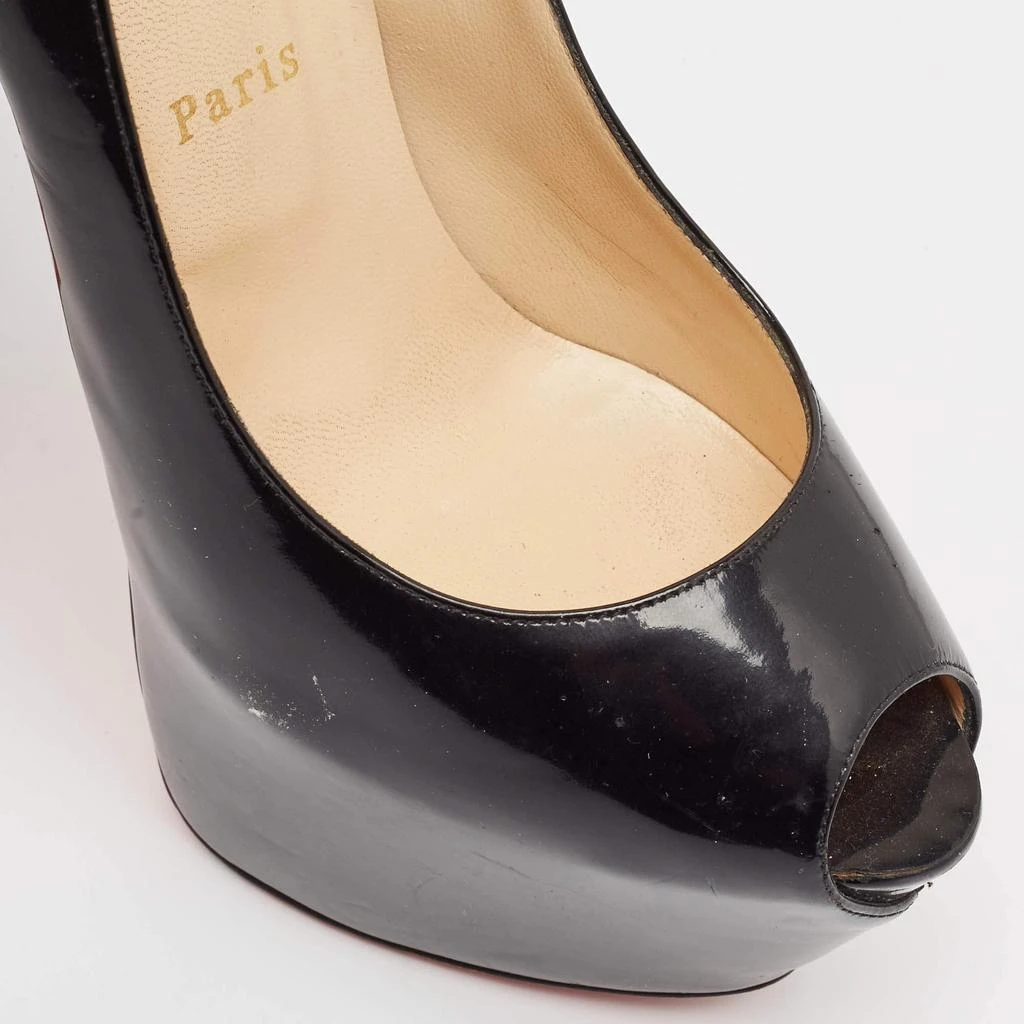 Christian Louboutin Christian Louboutin Black Patent Leather Highness Platform Pumps Size 38.5 8