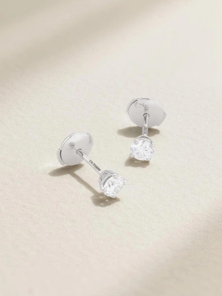 De Beers Db Classic 铂金钻石耳钉 1