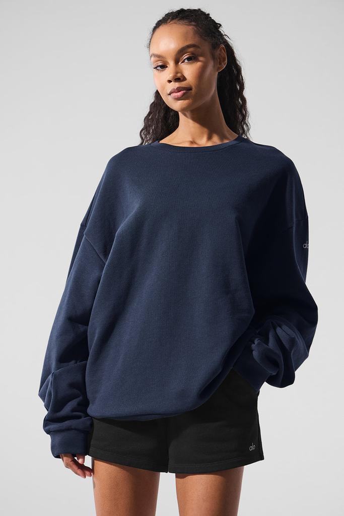 Alo Chill Crew Neck Pullover - Navy