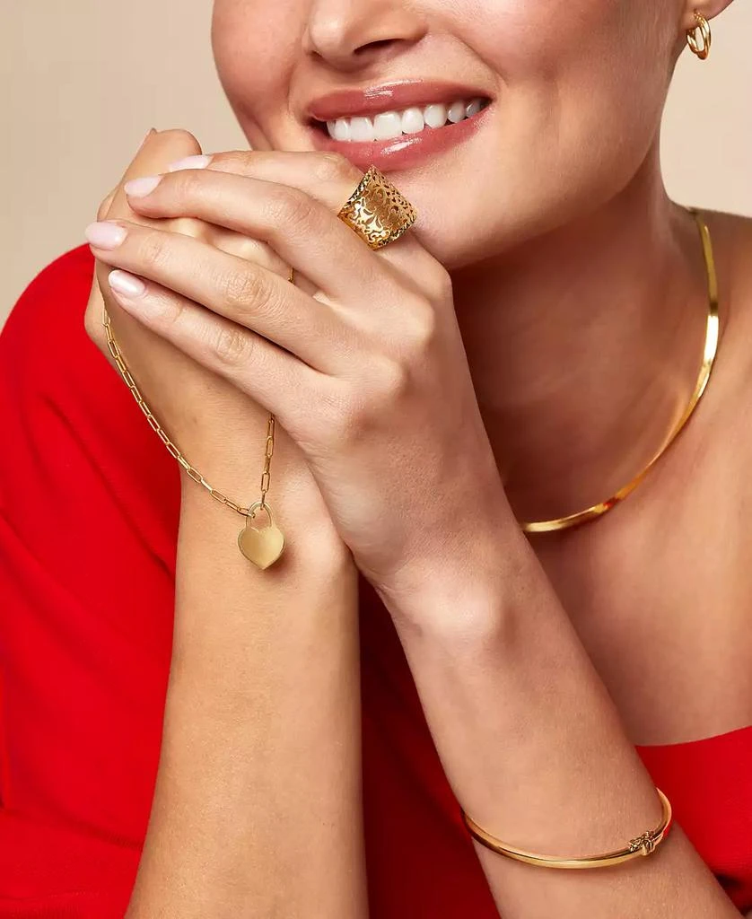 Italian Gold Square Tube Hinge Bangle Bracelet in 14k Gold 4