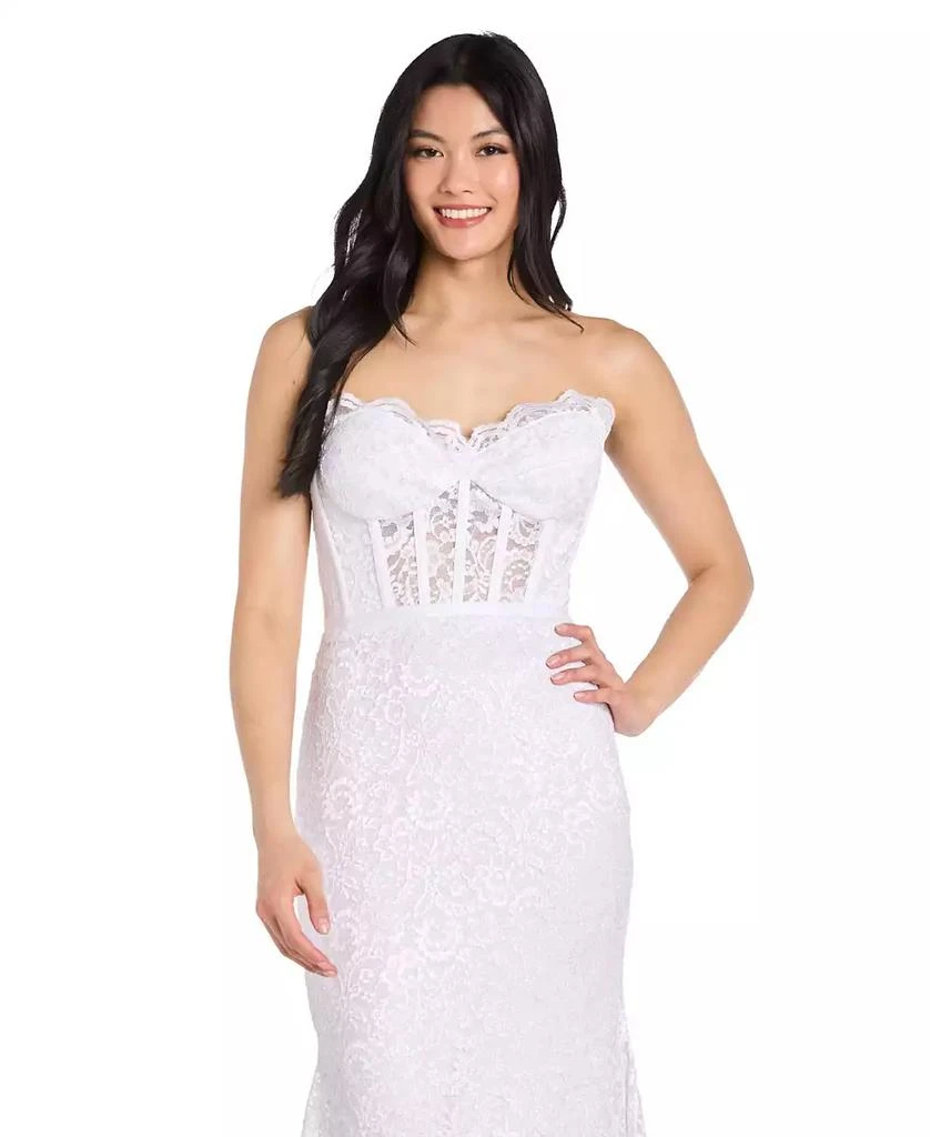 Morgan & Company Juniors' Glitter Lace Corset Gown 5