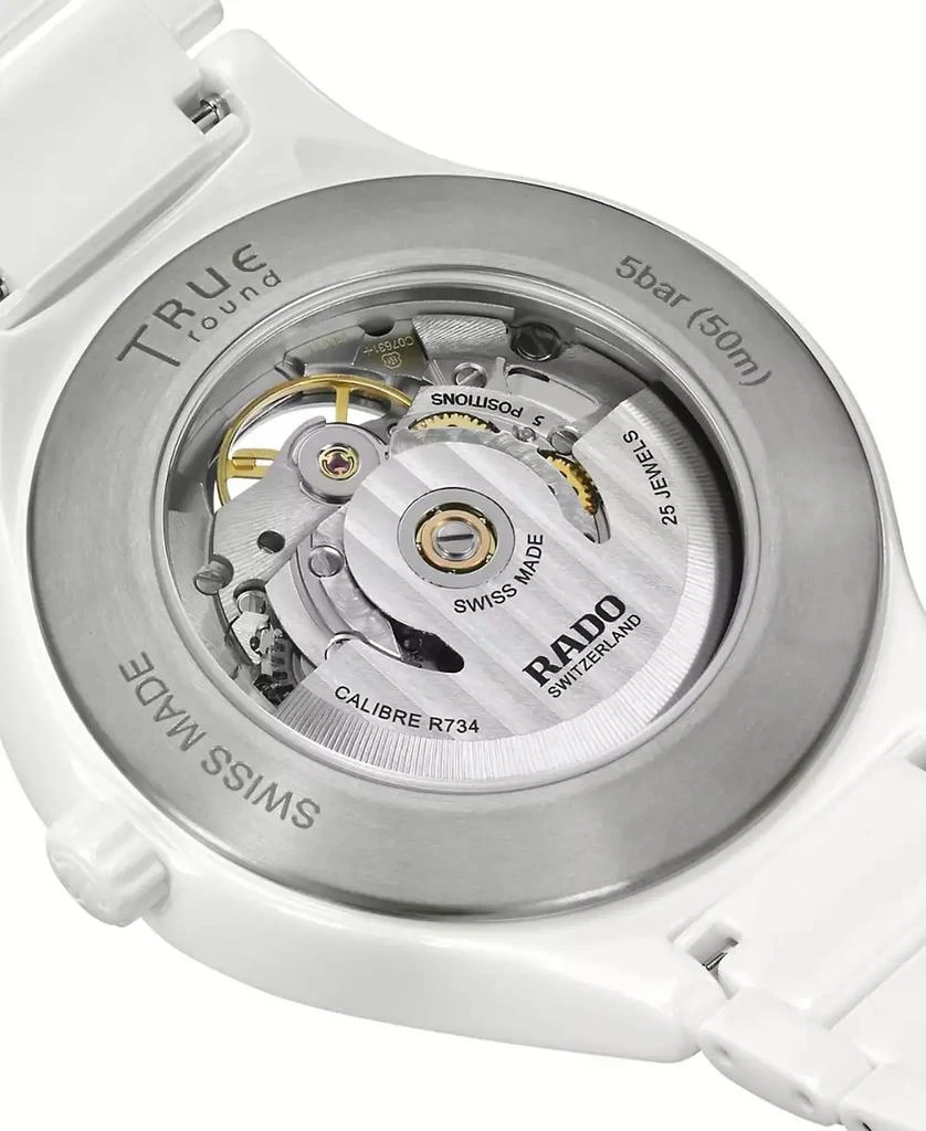 Rado Unisex Swiss Automatic True White High-Tech Ceramic Bracelet Watch 40mm 4