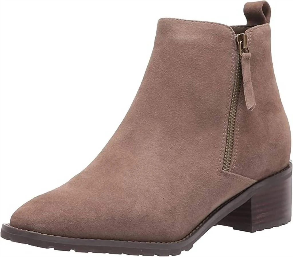 Blondo Women's Samara Ankle Boot In Dark Taupe Suede 1