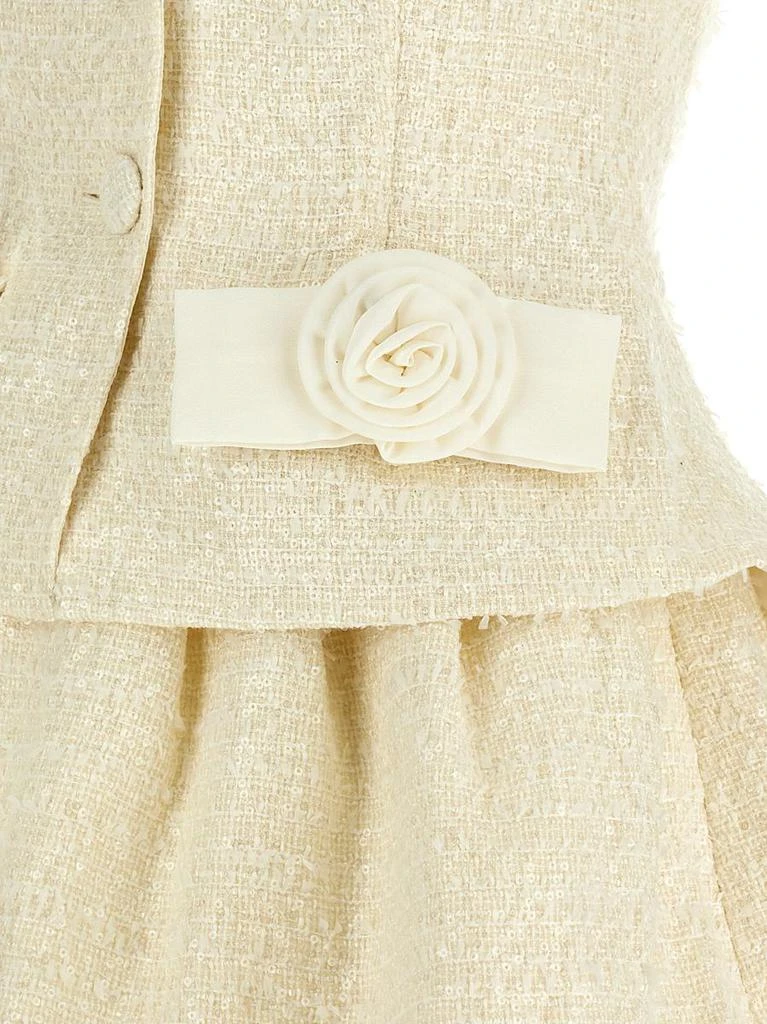 Self Portrait Self-Portrait 'Cream Boucle Bow Detail Mini' Dress 4