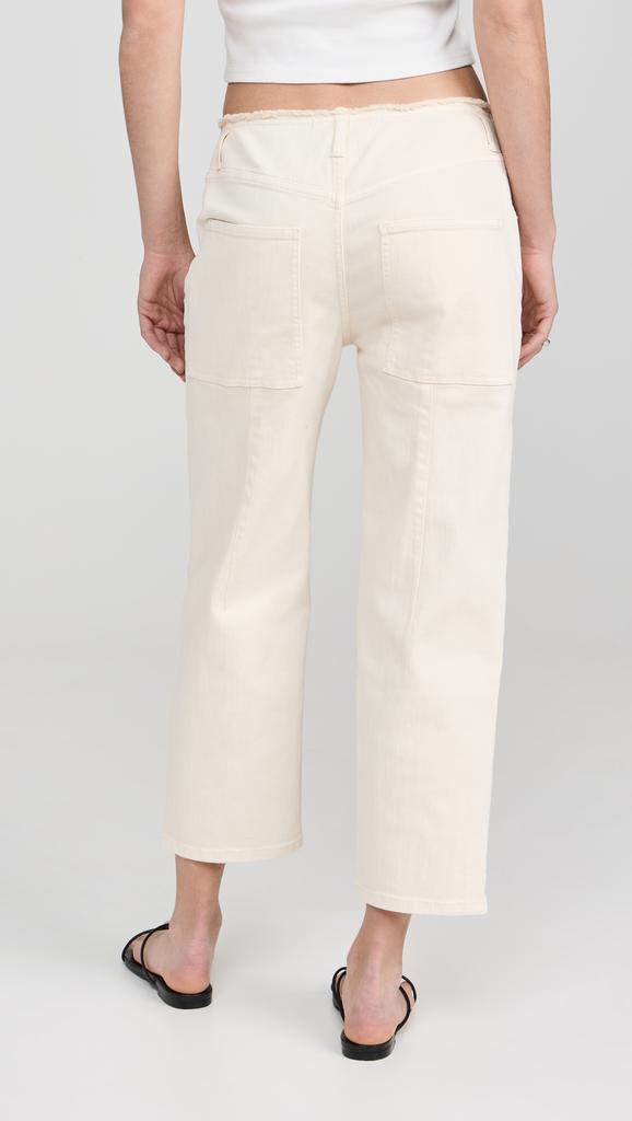 Tibi Garment Dyed Stretch Twill Cropped Newman Jeans