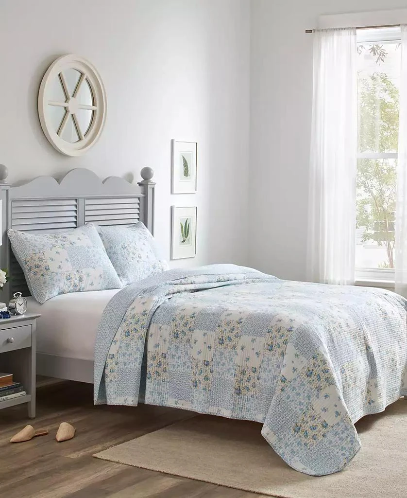 Laura Ashley Kenna Cotton Reversible 3-Pc. Quilt Set 1