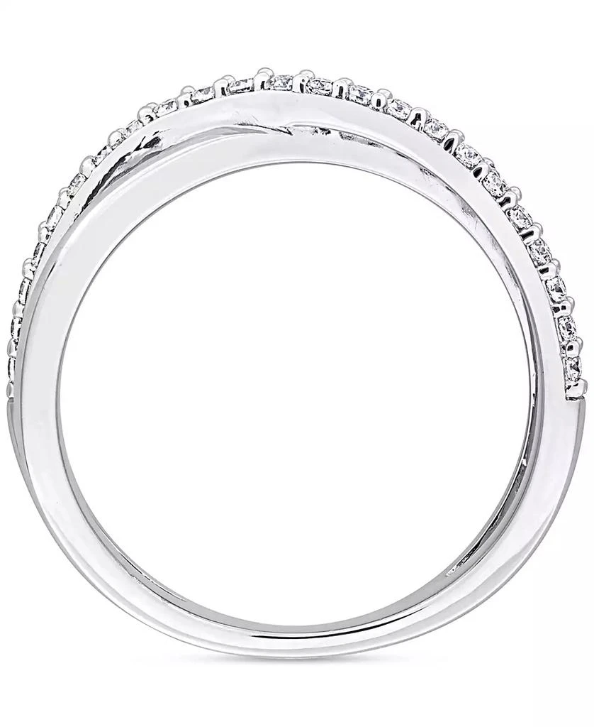Macy
s Moissanite Crossover Statement Ring (1/4 ct. t.w.) in Sterling Silver 6