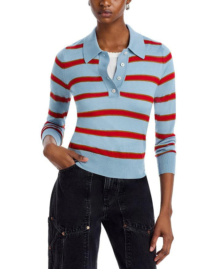 Re/Done The Memphis Long Sleeve Polo Sweater 1