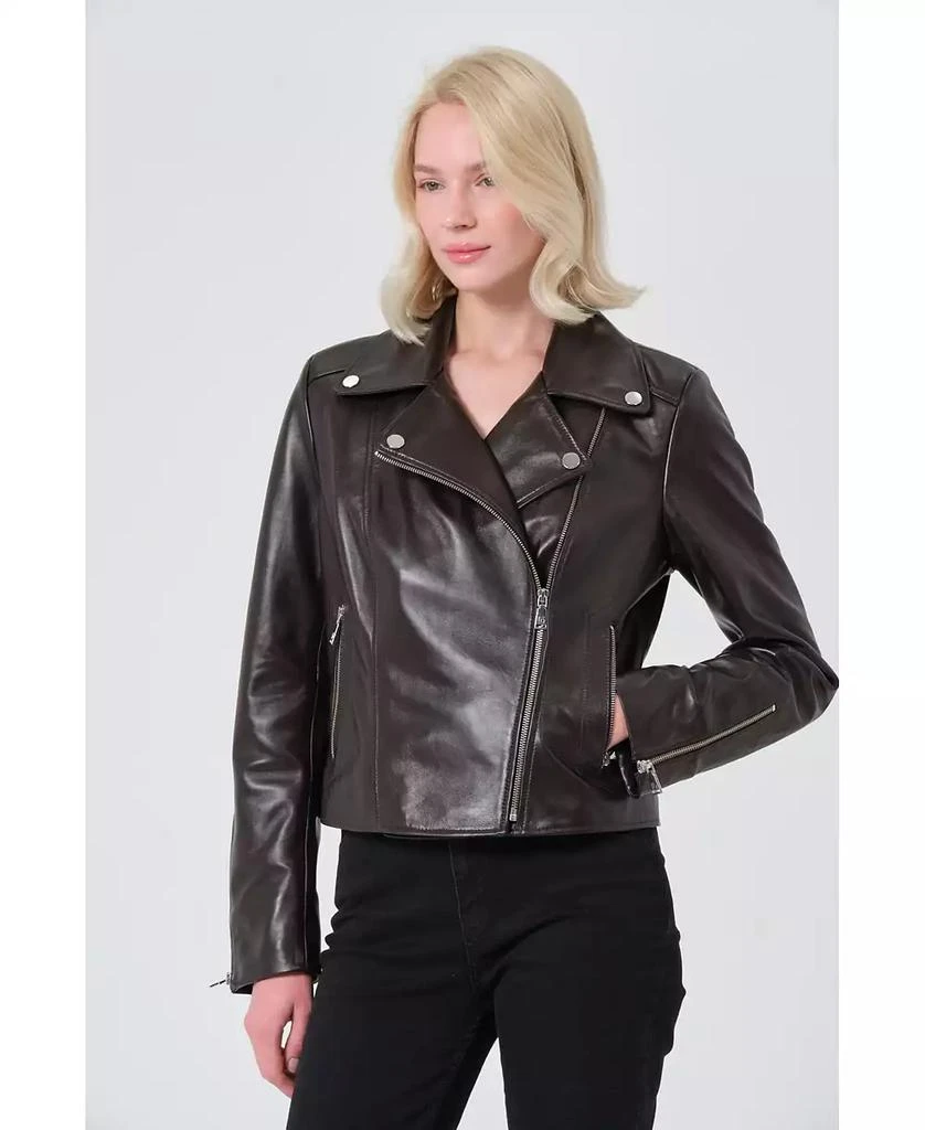 Furniq UK Women's Leather Jacket Created for Macy's