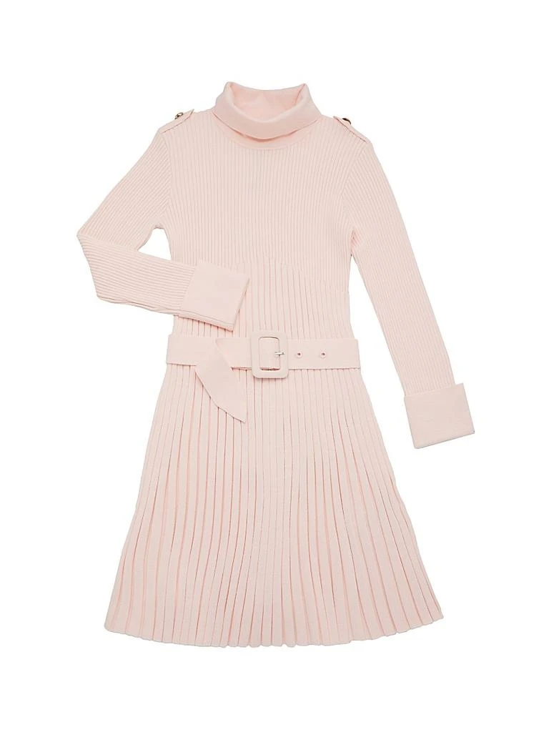 Reiss - Pink 13-14 yrs Rib-knit Roll-neck Belted Dress,