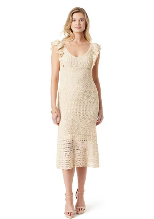 Jessica Simpson Simpson Ocean Ruffle Sleeve Crochet Dress 1