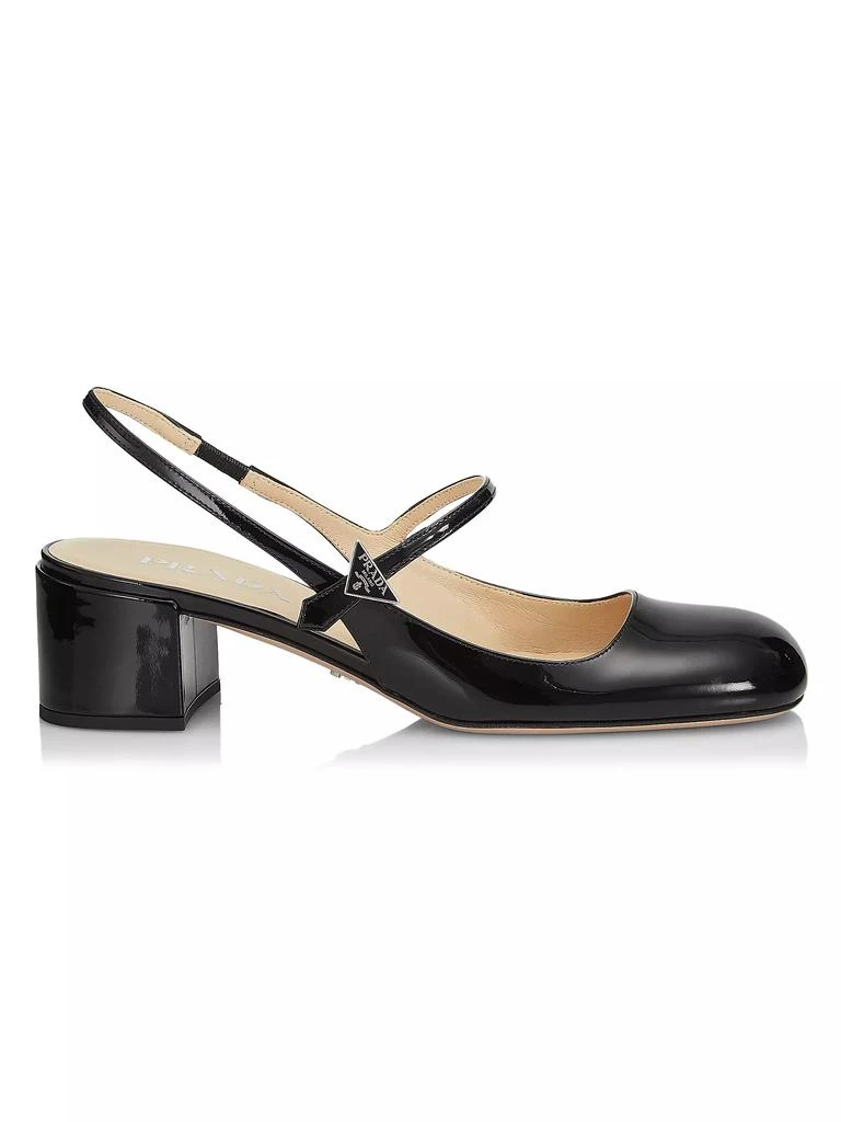 Prada 45MM Leather Block-Heel Slingback Pumps 1