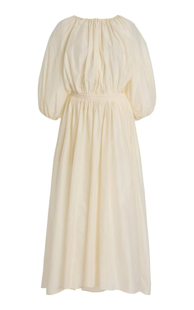 PHILOSOPHY di LORENZO SERAFINI Philosophy di Lorenzo Serafini - Gathered Poplin Maxi Dress - Ivory - IT 40 - Moda Operandi 1
