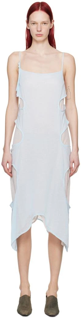 Eckhaus Latta Blue & White Perdita Midi Dress 1