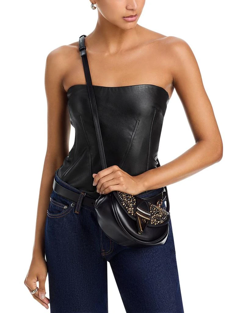 Versace Virtus Embellished Leather Shoulder Bag 3