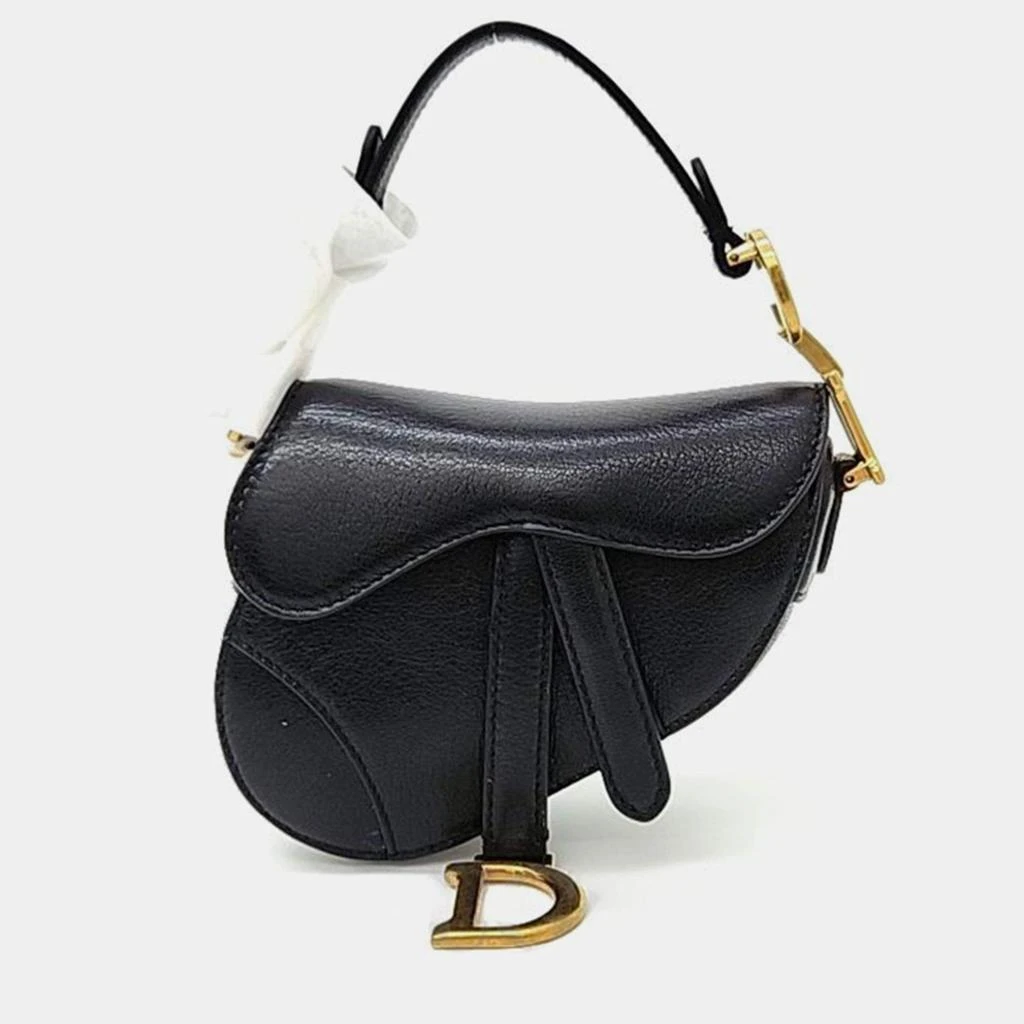 Dior Christian Dior Black Leather Micro Saddle Bag 1