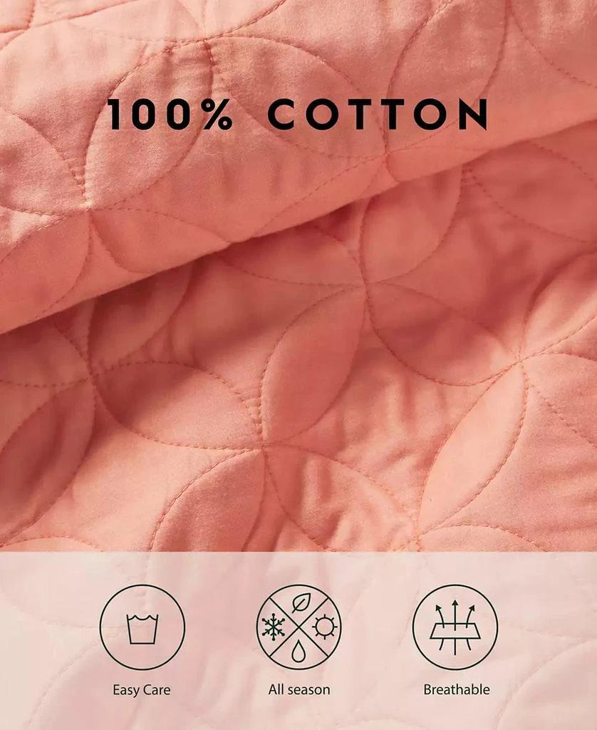 Laura Ashley Laura Ashley Solid Cotton Reversible 3-Pc. Quilt Set, King 9