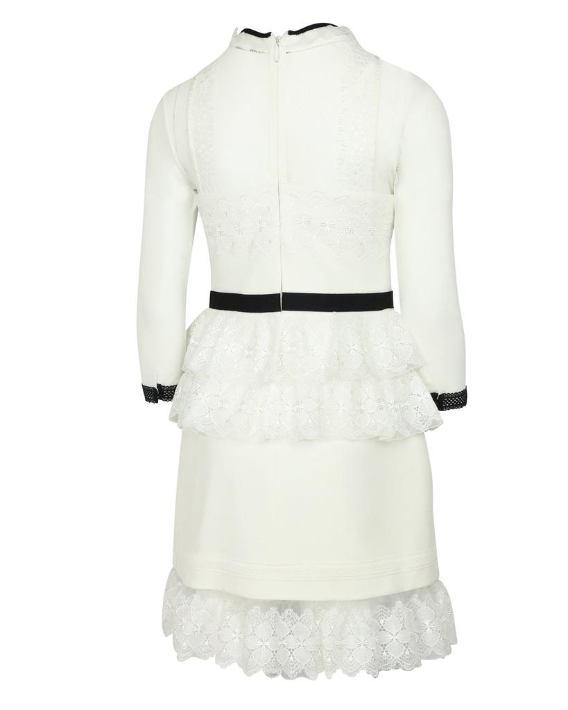 Three Floor Duchess Dress in White Polyester