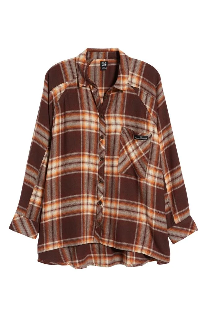 BDG Urban Outfitters Brendon Plaid High-Low Flannel Button-Up Shirt 5