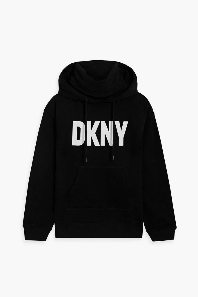 DKNY Printed cotton-blend fleece hoodie 1