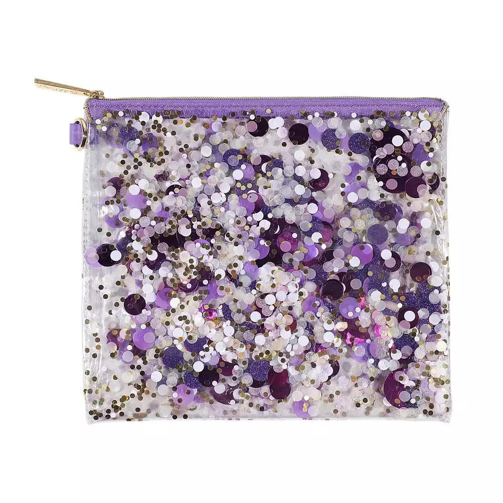 Packed Party Spirit Squad Confetti Everything Pouch, Makeup Bag, Travel Bag,Cosmetic Bag for Women (Purple Crush 1
