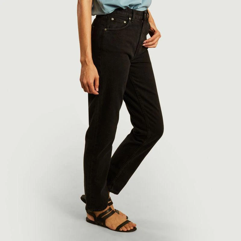 Nudie Jeans Breezy Britt regular tapered tinted jeans black worn NUDIE JEANS 2